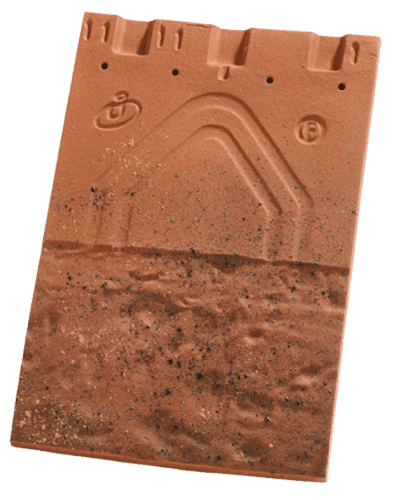 Close up of the tiles showing the textured finish.