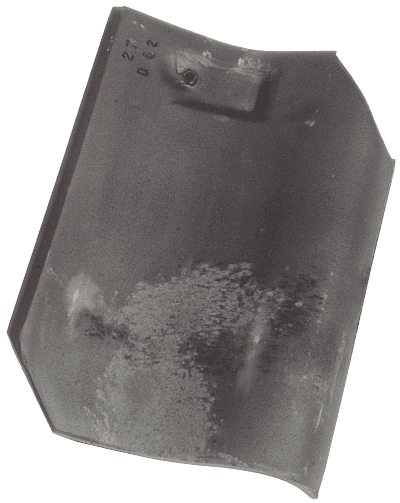 Close up of a traditional Pantile in Victorian Gray