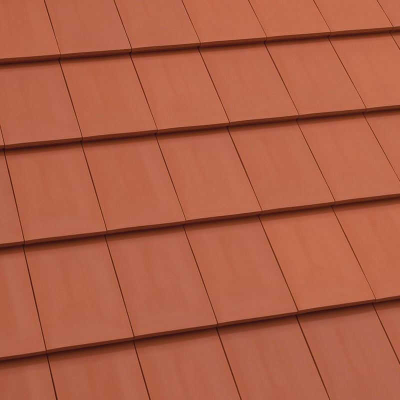 Plana Interlocking Roof Tile in Natural Red