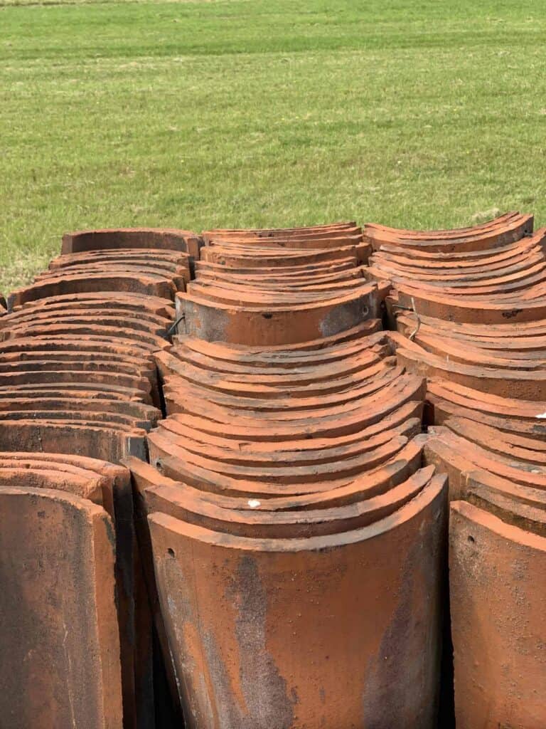 Reclaimed Barrel Clay Roof Tiles – Salvaged Stock for Roof Repairs and Restorations