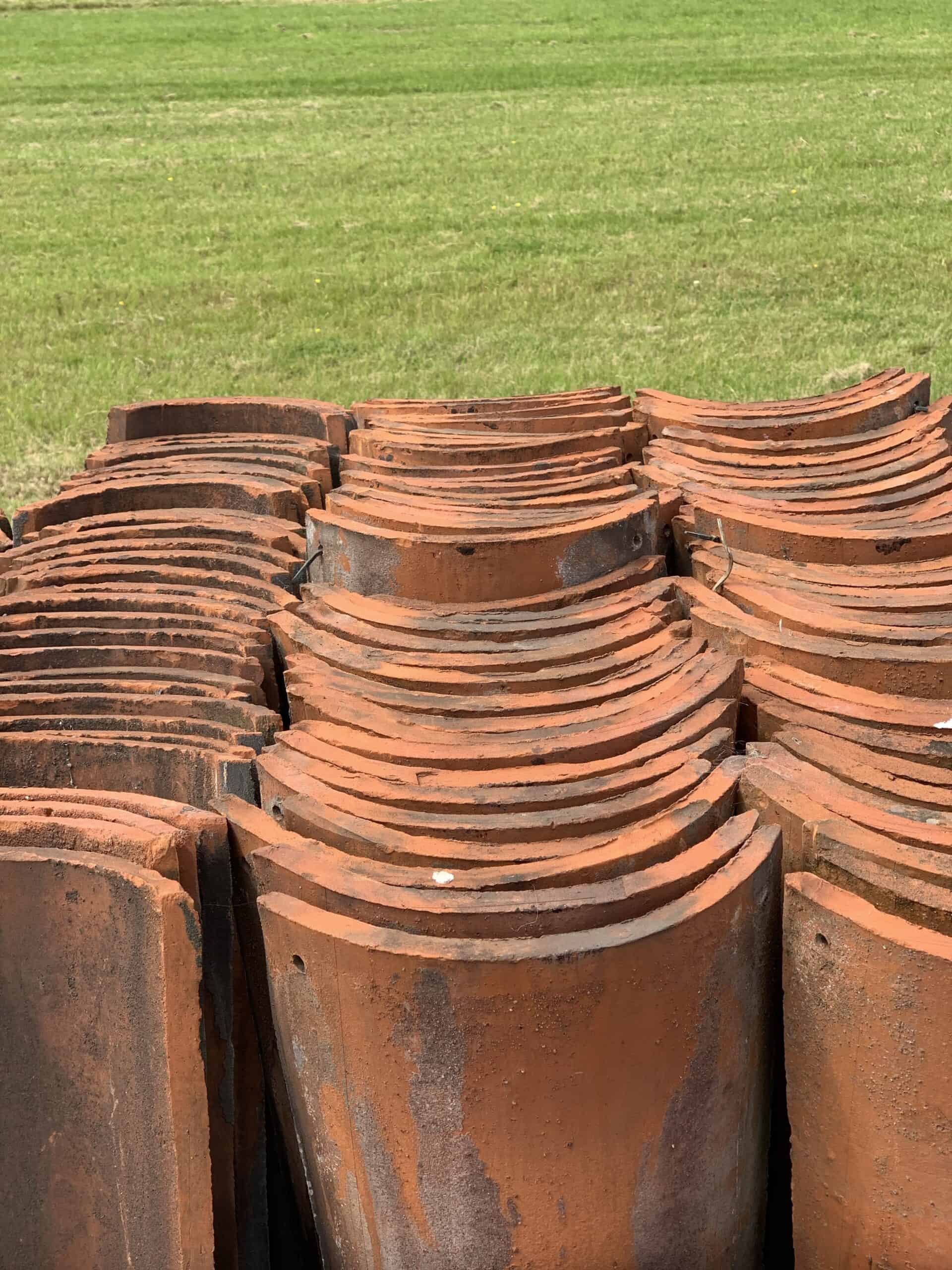 Reclaimed Barrel Clay Roof Tiles – Salvaged Stock for Roof Repairs and Restorations