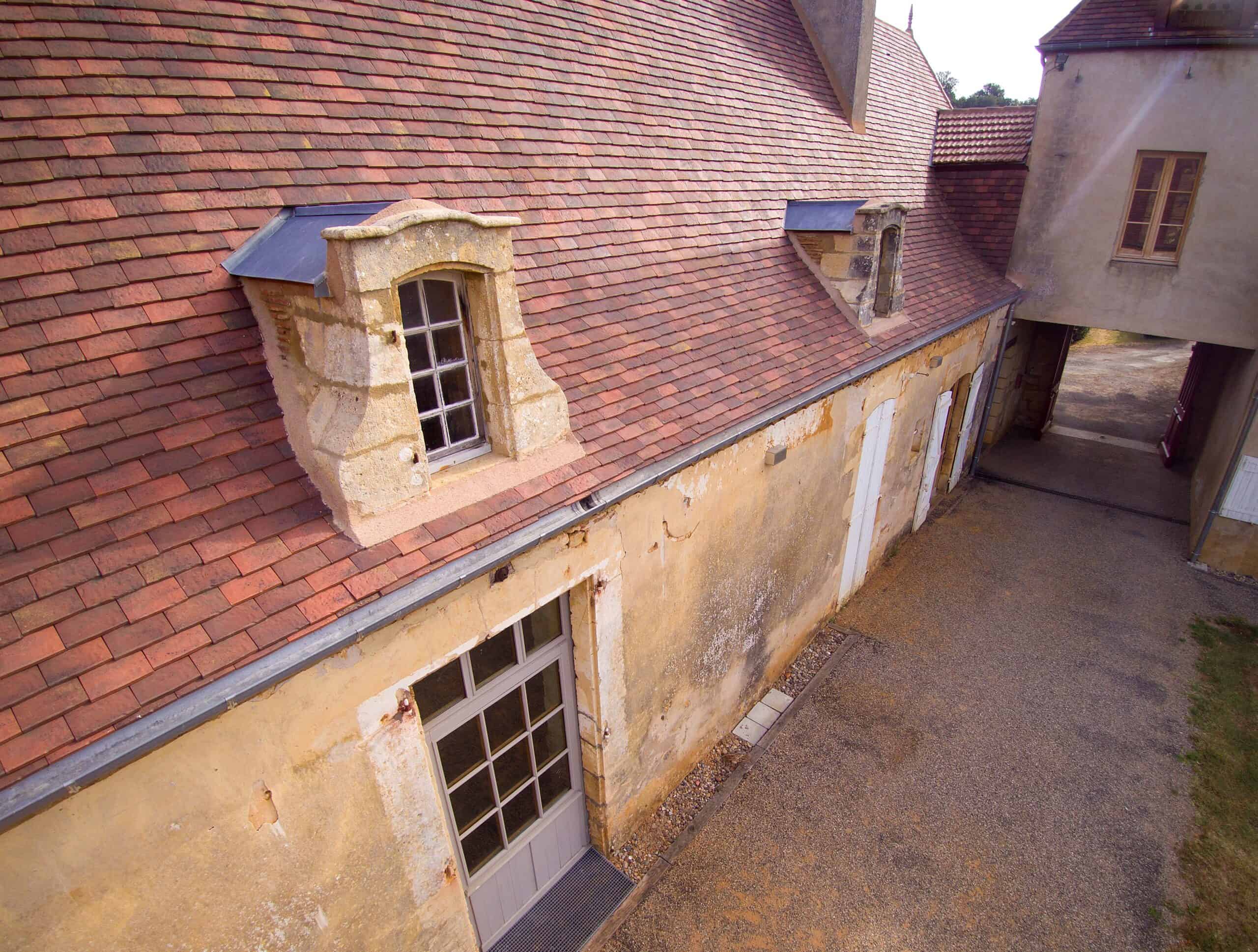 20x30 Huguenot Clay Roof Tile – Gabarre Color, Dormer Detail