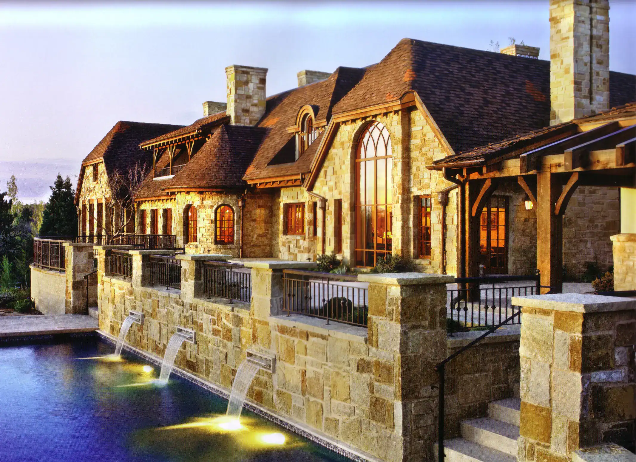 Cherry Hills Colorado luxury estate roofed with rustic European clay tiles